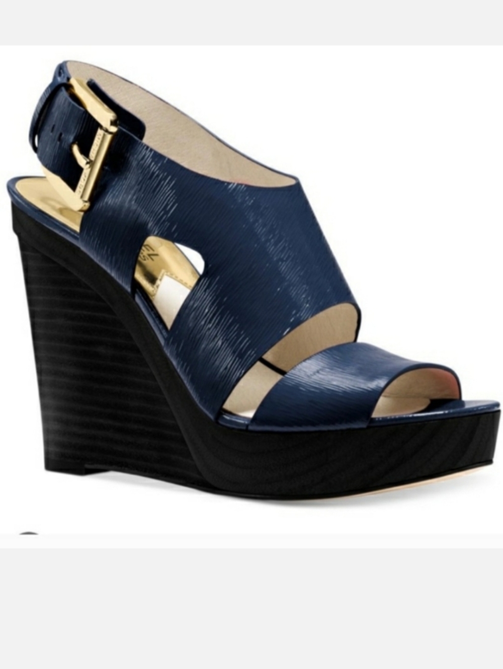 Michael Kors Carla Platform Wedge Navy Size 10 NWT